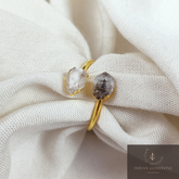 Herkimer Diamond Ring, Natural Raw Herkimer Diamond Jewelry, Boho Jewelry, Raw Diamond Ring, One Of Kind Ring, Bridesmaid gift, Gift Idea